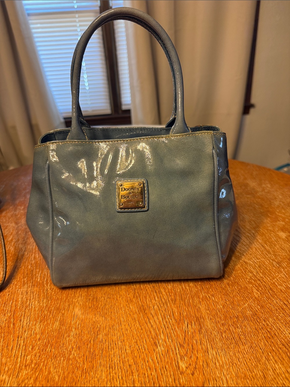 Dooney & Bourke Teal Patent Leather Satchel